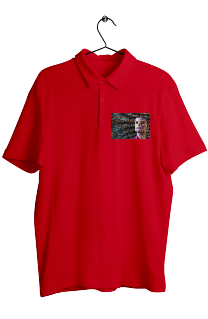 Поло чоловіче з принтом "Штучний Розум". Айті, айтішник, гик, жінка, знання, інженер, інтелект, кібер, кібернетика, кіборг, код, комп, комп`ютерник, кристал, машинне навчання, мікросхема, мозок, портрет, програміст, професіонал, професія, розробник, розум, світиться, світло, хакер, чіп, штучний інтелект, штучний розум. 2070702