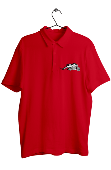 Поло чоловіче з принтом "Мотоцикл Вогонь". Мото, мотоцикл, огонь. 2070702
