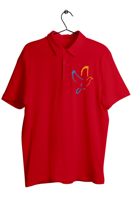 Поло чоловіче з принтом "Голуб миру". Голуб миру, мир, перемога україни, україна. 2070702