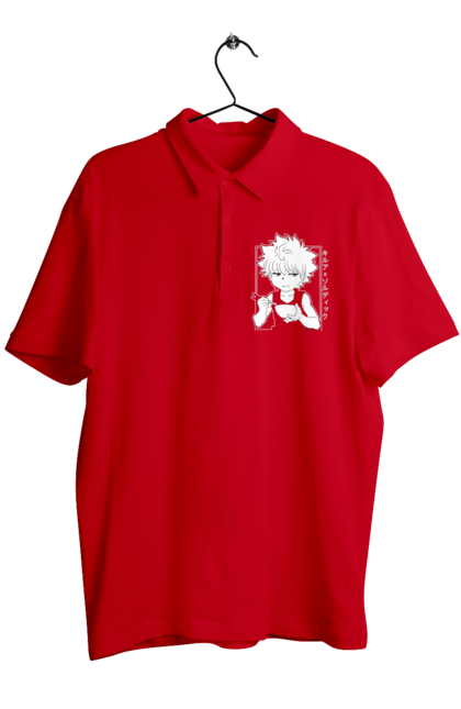 Men's polo with prints Hunter × Hunter. Anime, gon, gon freecss, hunter, hunter × hunter, hunter hunter, killua, killua zoldyck, manga. 2070702