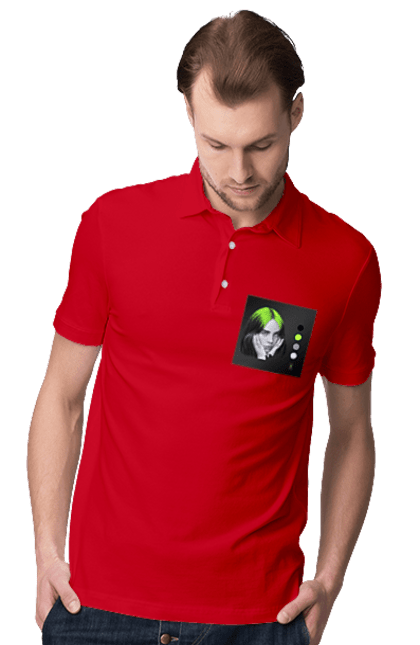 Поло чоловіче з принтом "Біллі Ейліш". Біллі, біллі ейліш, ейліш. 2070702