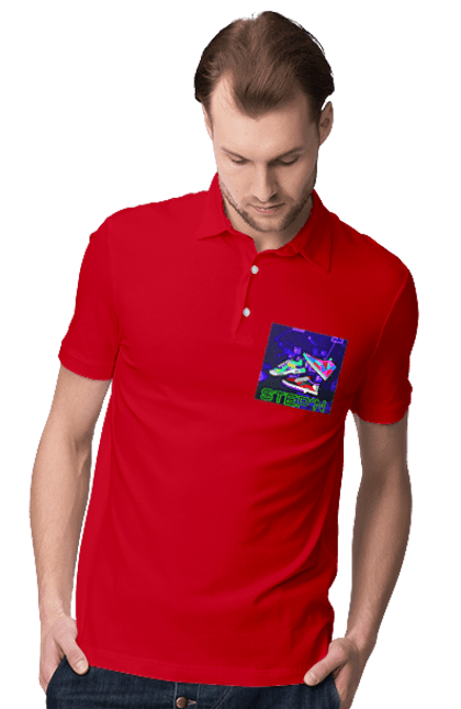 Men`s polo with prints Step`n. Crypt, cryptocurrencies, nft, nft sneakers, solana, stepn, virtual crosses. 2070702