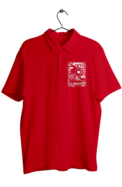 Men`s polo with prints 80 E, Machine And Music. 80, 80s, machine, music. 2070702