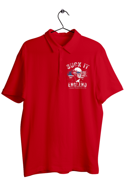 Men's polo with prints Suck It, England. American spirit, england, george washington, independence, meme, patriotism, sarcasm, usa. 2070702