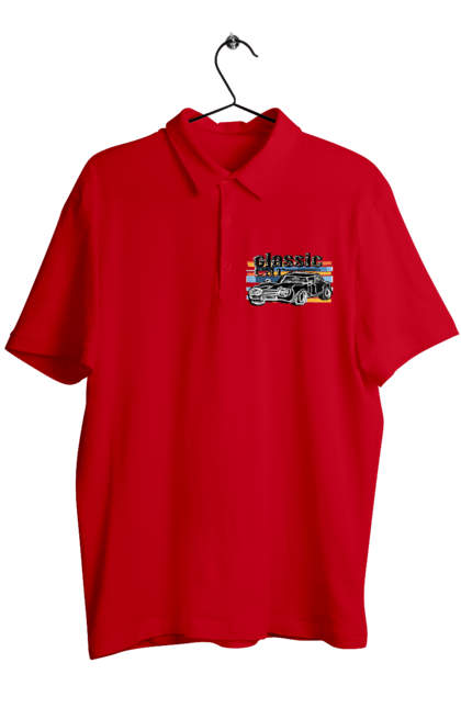 Men`s polo with prints Print Classic Car. Car, classic, retro car, vintage car. 2070702