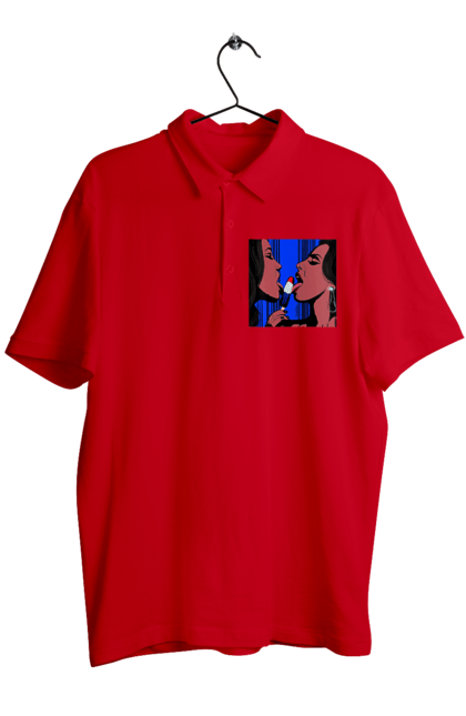 Поло чоловіче з принтом "Дівчата Лижуть Морозиво". Лізатт, смоктати. 2070702