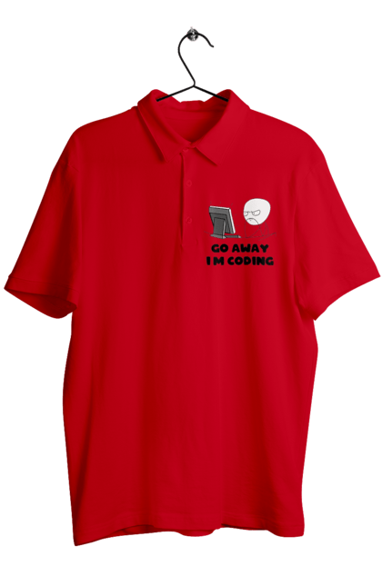 Поло чоловіче з принтом "Іди Я кодую". Айті, айтішник, для айтішника, для програміста, йди я кодую, майстер коду, подарунок айтішнику, подарунок програмісту, програміст, розробник. 2070702