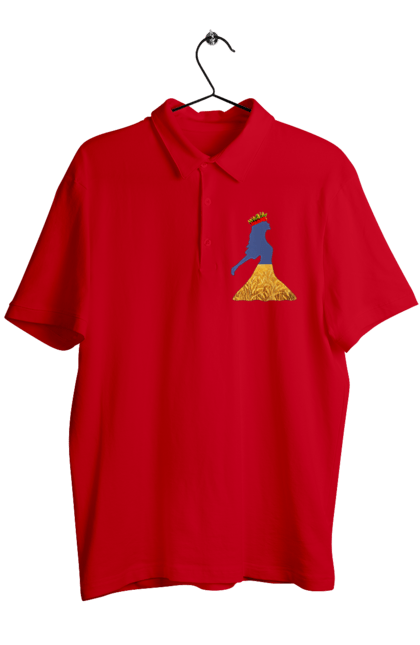 Поло чоловіче з принтом "Україна". Вінок, дівчина, дівчинка, жовтий синій, жовто-блакитне, маки, національні кольори, небо, пшеничне поле. 2070702