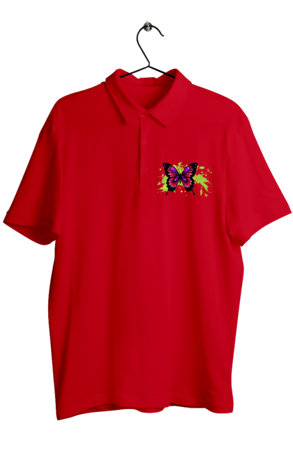 Поло чоловіче з принтом "Рожевий Метелик". Метелик. 2070702