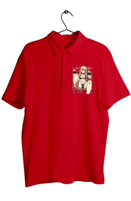 Поло чоловіче з принтом "Ця фарфорова лялечка закохалася". Anime, manga, marin kitagawa, my dress-up darling, аніме, манга, марін, марін кітагава, фарфорова лялечка. 2070702