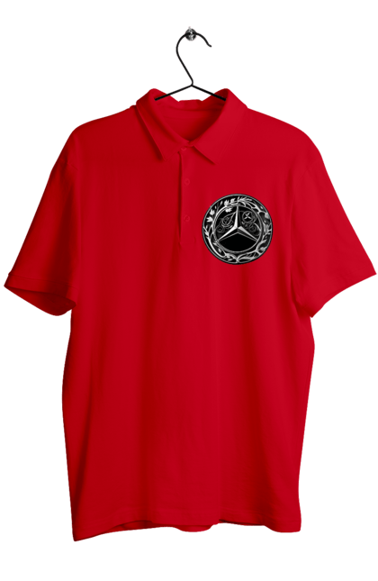 Поло чоловіче з принтом "Mercedes Benz Лого Арт". Авто, автомобіль, логотип мерседес, машини, мерс, мерседес. 2070702