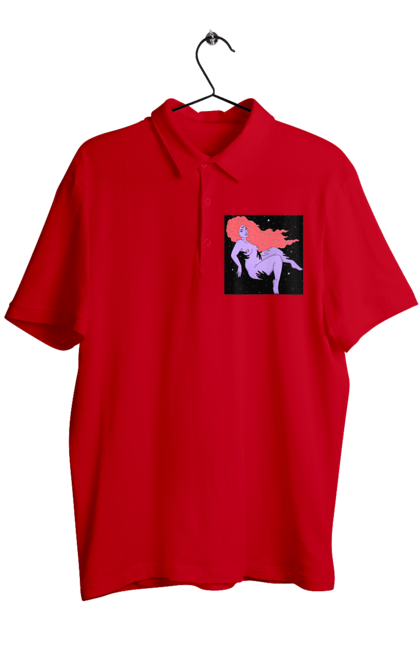 Поло чоловіче з принтом "Фіолетова Дівчина В Чорній Дирі". Дівчина, лапають. 2070702