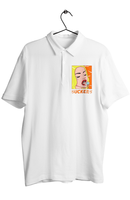 Поло чоловіче з принтом "Чупа чупс". Гумор, мем, прикольна, сакерс, смішна, чупа чупс. 2070702