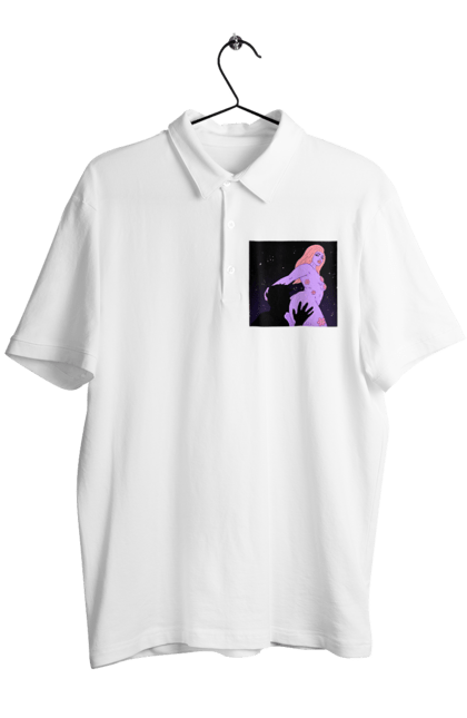 Поло чоловіче з принтом "Фіолетова Дівчина". Дівчина, тіло. 2070702