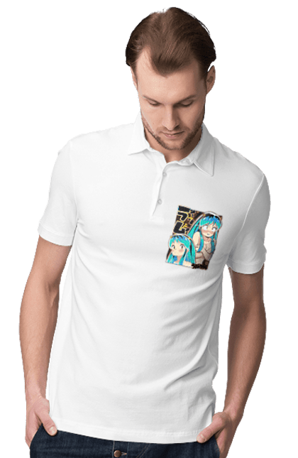 Men`s polo with prints Urusei Yatsura Lum. Anime, llama, lum, manga, obnoxious aliens, urusei yatsura. 2070702