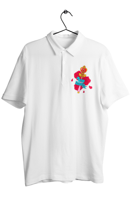 Men's polo with prints Be Magical. Anime, charm, flowers, magic, rose flower, sailor moon, tv series, wand. 2070702