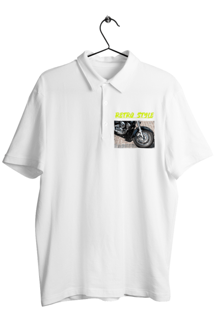 Men`s polo with prints Moto2. Bike, motorbike, retro, road, speed, style. 2070702
