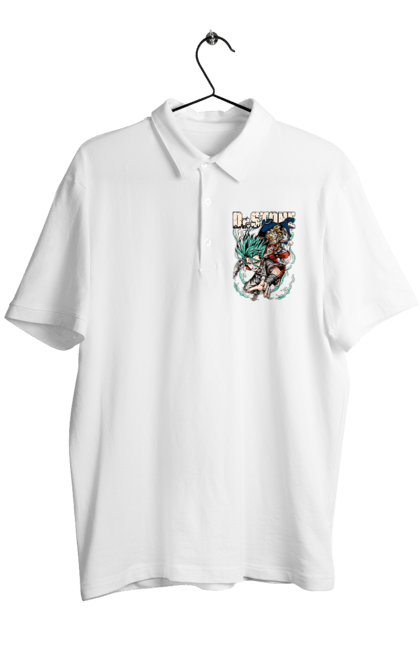 Men's polo with prints Dr. Stone Senku and Ryuusui. Anime, dr. stone, ishigami, manga, ryuusui, ryuusui nanami, senku, senku ishigami. 2070702