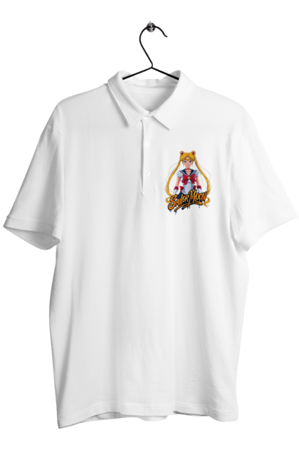 Men's polo with prints Sailor Moon. Anime, drama, magical girl, sailor moon, tv series, usagi tsukino. 2070702