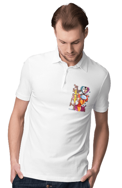 Men's polo with prints Mazinger Z Aphrodite. Anime, aphrodite, manga, mazinger z, mecha, robots. 2070702