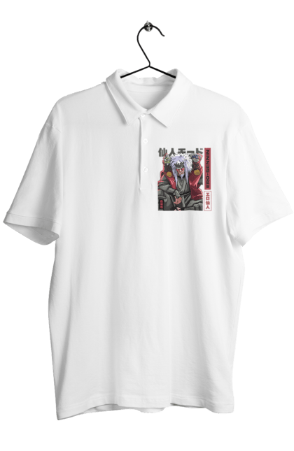 Men's polo with prints Naruto Jiraiya. Anime, hokage, jiraiya, manga, naruto, shinobi, shonen. 2070702