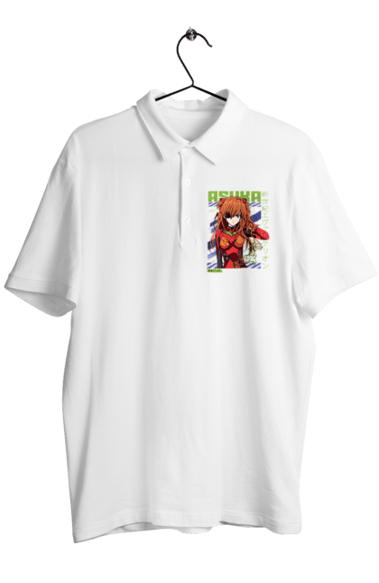 Men's polo with prints Evangelion Asuka. Anime, asuka, asuka langley sorry, eva 02, evangelion, eve, kaoru, manga, ray, shinji. 2070702