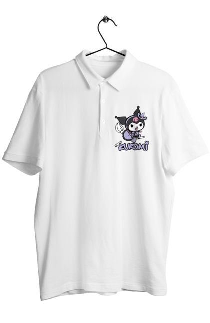 Men's polo with prints Hello Kitty Kuromi. Anime, character, hello kitty, kuromi, my melody, sanrio. 2070702