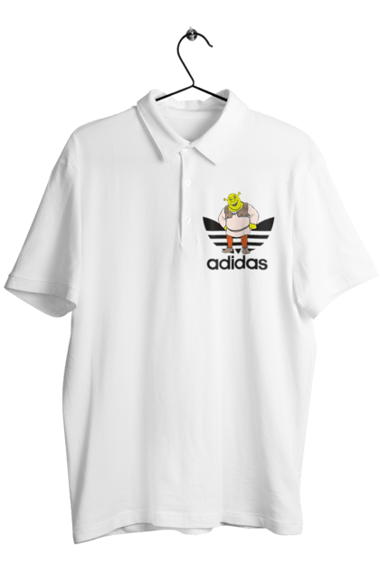 Поло чоловіче з принтом "Adidas Шрек". Adidas, shrek, адідас, мульт, мультфільм, огр, шрек. 2070702