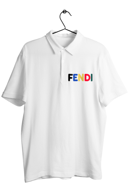 Men's polo with prints Fendi. Bag, brand, clothes, fashion, fashion house, fendi, italy, luxury, lvmh. 2070702