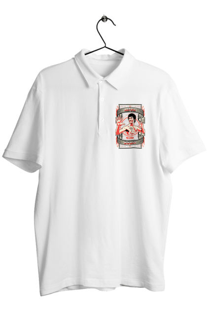 Men's polo with prints Bruce Lee. Actor, bruce lee, dragon, movie, poster. 2070702