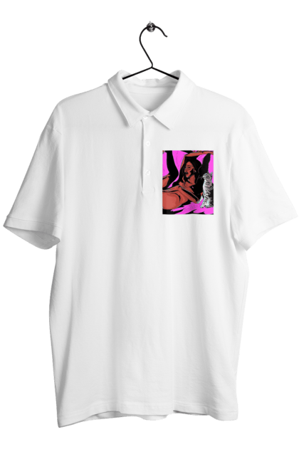 Поло чоловіче з принтом "Дівчина Отримує Задоволення". Гола, задоволення, кішка, пристрасть. 2070702