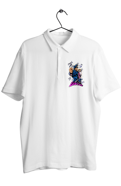 Men's polo with prints JOJO Jotaro. Anime, jojo, jojo`s bizarre adventure, jojo’s bizarre adventure, jotaro, jotaro kujo, manga. 2070702