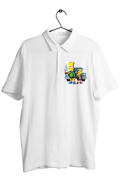 Men's polo with prints Bart Breaking Bad. Bart, breaking bad, cartoon, character, laboratory, milhouse, serial, simpson, simpsons. 2070702