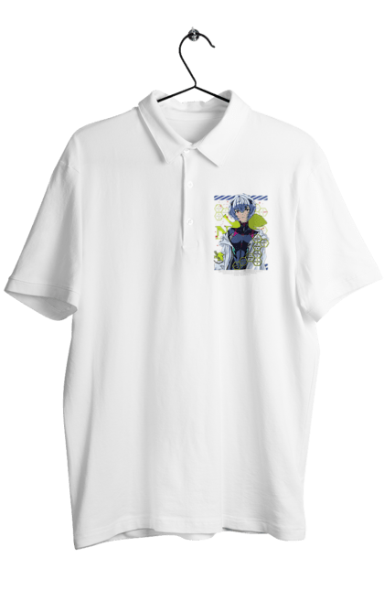 Men's polo with prints Evangelion Rei. Anime, evangelion, eve, kaoru, manga, rei ayanami, shinji. 2070702