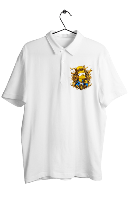 Men's polo with prints Bart Simpson Versace. Bart, cartoon, serial, simpson, versace. 2070702