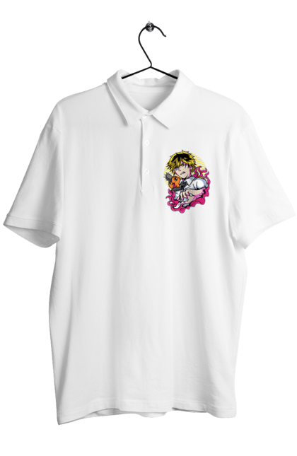 Men's polo with prints Chainsaw Man. Anime, chainsaw man, demon, denji, manga, pochita, shonen. 2070702