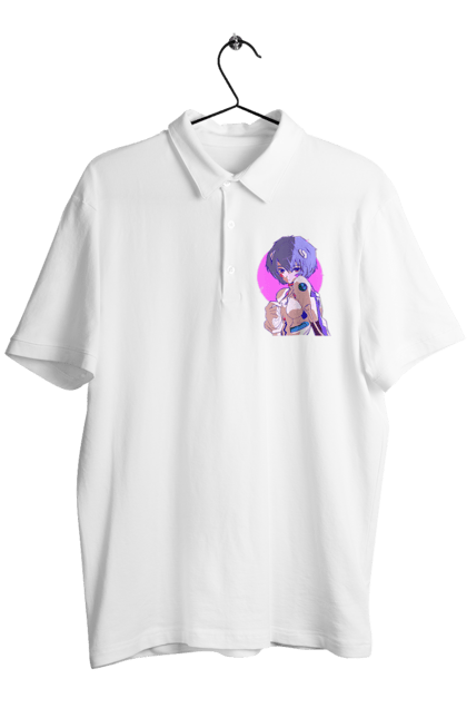 Men's polo with prints Evangelion Rei. Anime, evangelion, eve, kaoru, manga, rei ayanami, shinji. 2070702