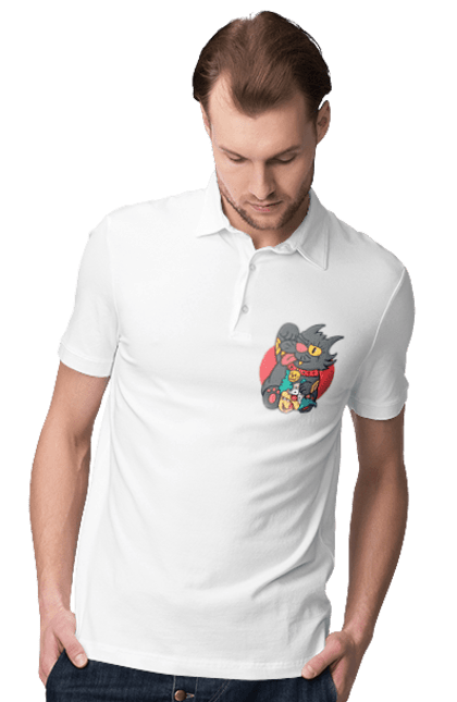 Men`s polo with prints The Simpsons Krusty the Clown. Clown, krusty, krusty the clown, simpsons. 2070702