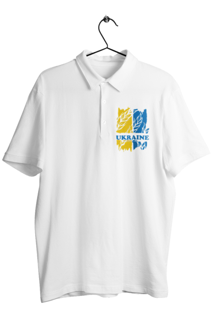 Men`s polo with prints Ukraine ears of wheat. Ears of wheat, symbol of ukraine, ukraine, ukrainian symbols. 2070702