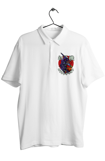 Men's polo with prints Evangelion. Angel, anime, eva 01, evangelion, manga, neon genesis evangelion, shinji. 2070702