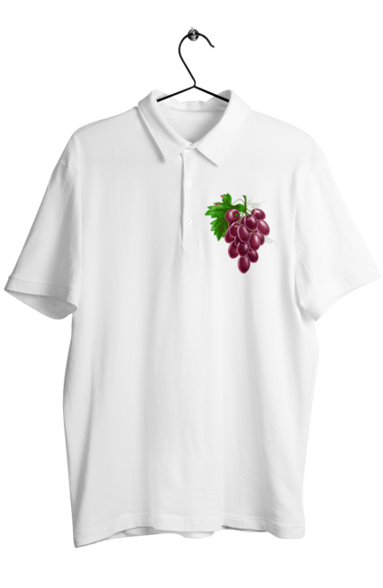 Поло чоловіче з принтом "Виноград". Виноград, фрукт. 2070702