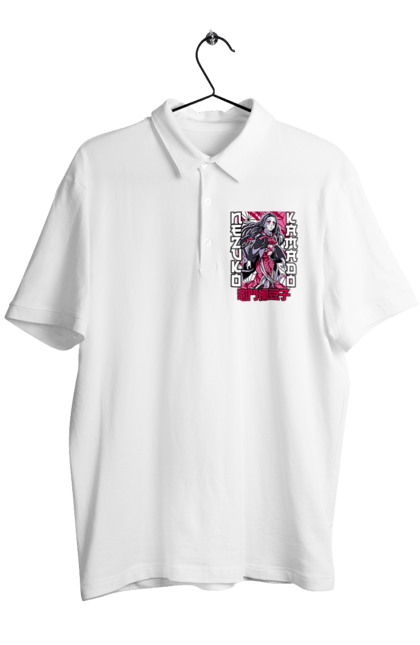 Men's polo with prints Demon Slayer Nezuko. Anime, demon slayer, kimetsu no yaiba, manga, nezuko, serial. 2070702