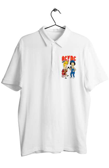 Men's polo with prints AC/DC. Ac dc, acd, blues rock, group, hard rock, music, rock n roll. 2070702