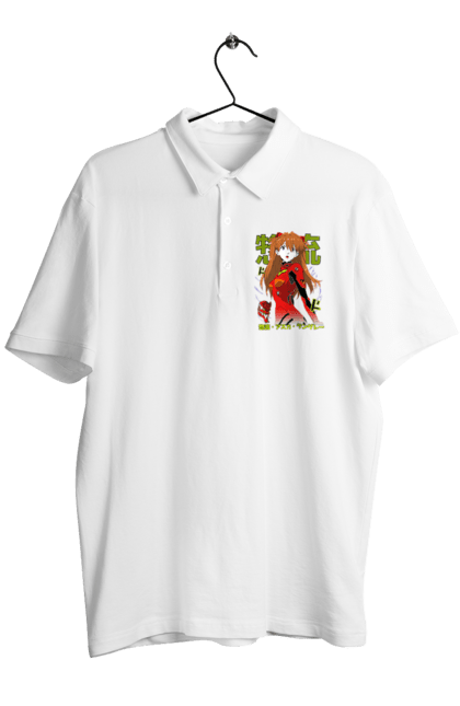 Men's polo with prints Evangelion Asuka. Anime, asuka, asuka langley sorry, eva 02, evangelion, eve, kaoru, manga, ray, shinji. 2070702