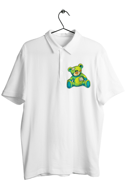 Men's polo with prints Teddy bear. Animal, bear, gift, kisses, old, patches, teddy, teddy bear, toy, vintage. 2070702