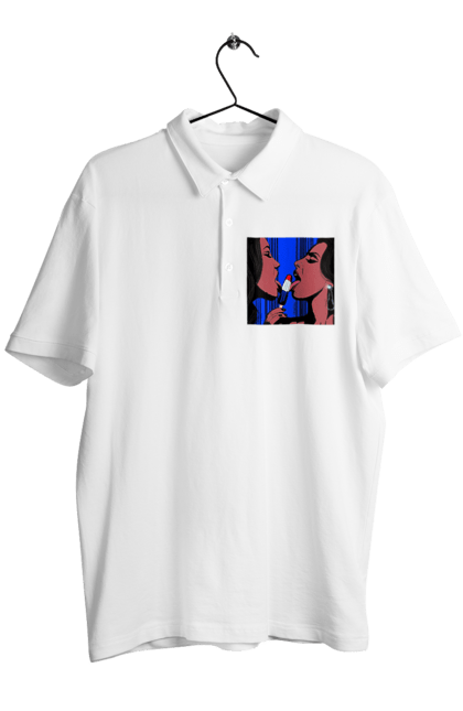 Поло чоловіче з принтом "Дівчата Лижуть Морозиво". Лізатт, смоктати. 2070702