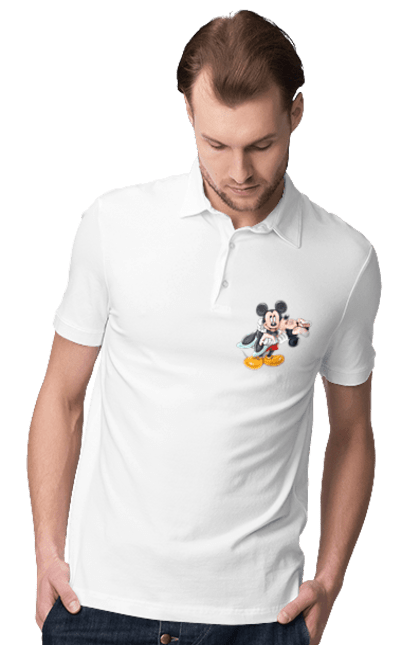 Поло чоловіче з принтом "Міккі Маус та Мінні Маус". Mickey mouse, minnie mouse, дісней, міккі, міккі маус, мінні маус, мультфільм. 2070702