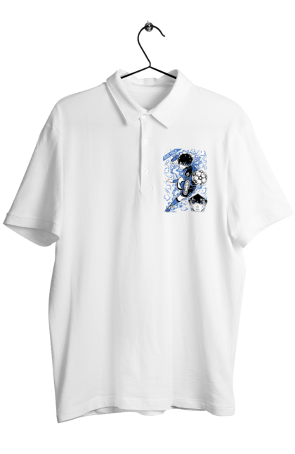 Men's polo with prints Blue Lock Isagi Yoichi. Anime, blue lock, blue prison, manga, sport, sports anime, yoichi isagi. 2070702