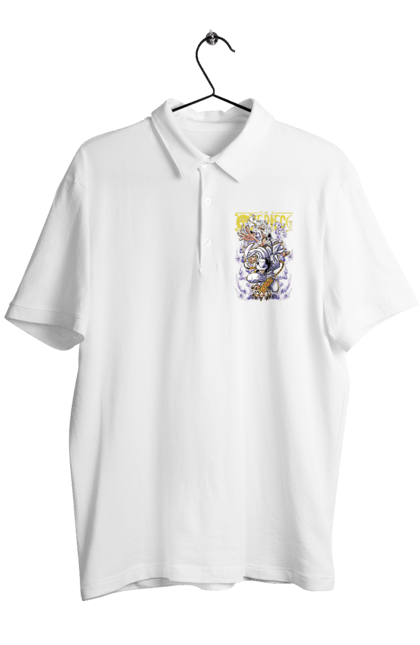 Men's polo with prints One Piece Rob Lucci and Luffy. Anime, lucci, luffy, manga, monkey de luffy, one piece, pirates, rob lucci. 2070702