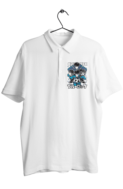 Men's polo with prints Blue Lock. Anime, blue lock, blue prison, manga, sport, sports anime. 2070702